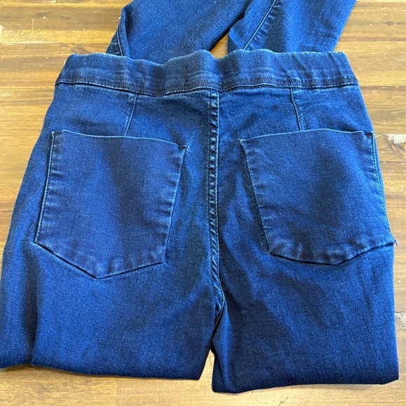 Free People Pull On Jeans Jeggings Skinny Raw Hem Dark Blue 26 Stretch Comfy - Picture 8 of 8